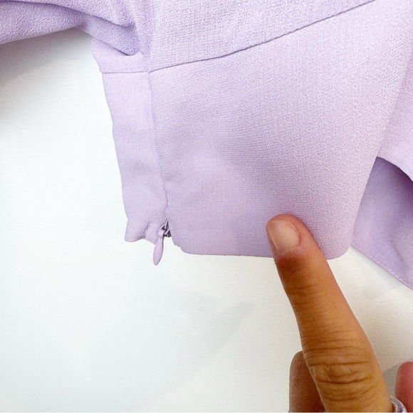 Zara | Semi-Sheer Lilac Fitted Waist Flowy Top - Picture 9 of 10